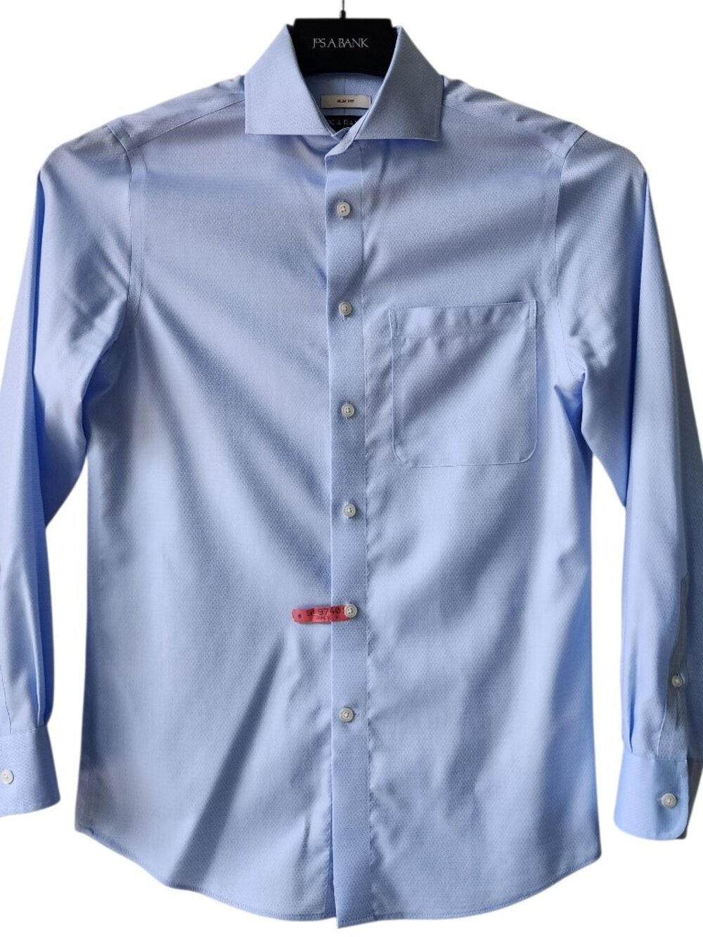 14.5 32/33 Blue Dress Shirt Jos A Bank Reserve Slim Fit Cotton Cutaway Collar